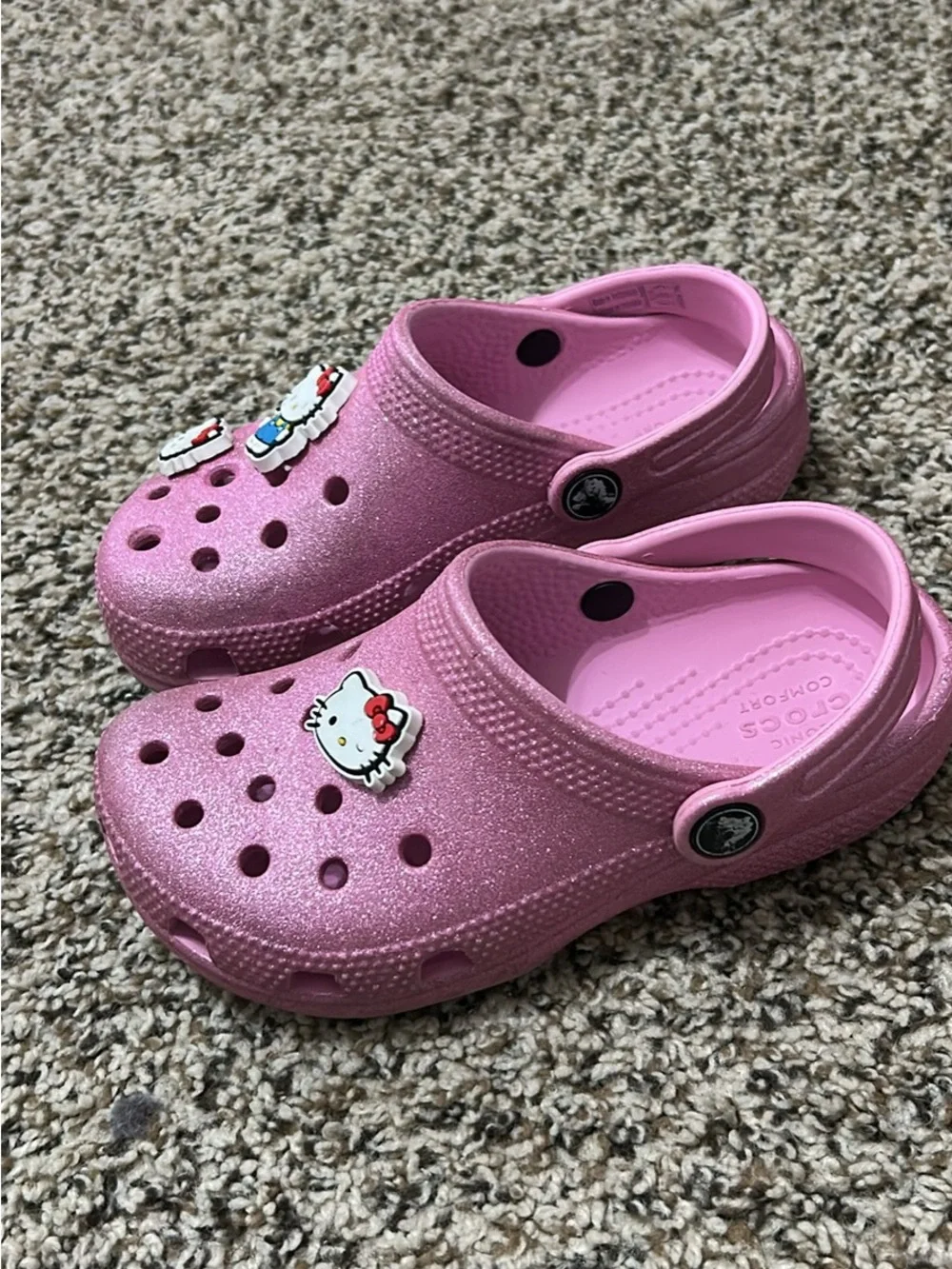 Glitter Pink Kids Crocs Sandals